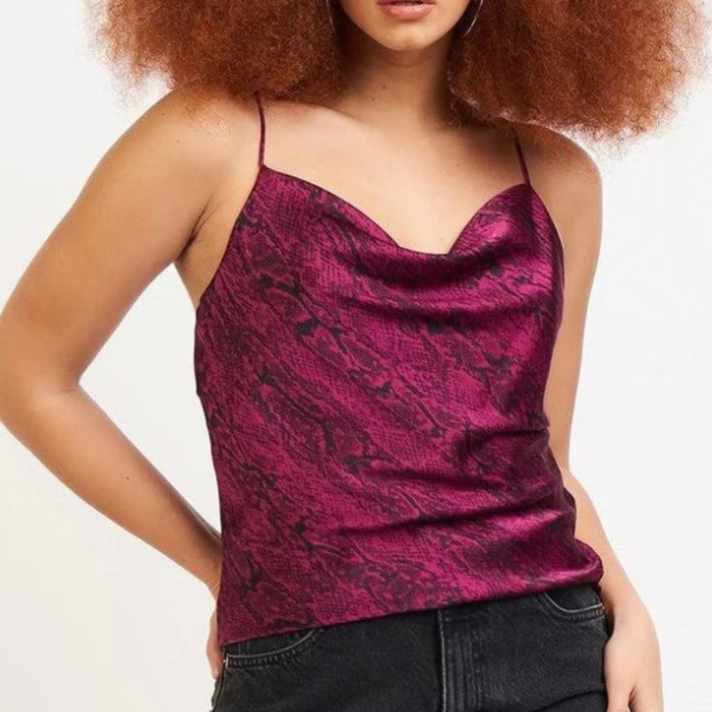 BLACK TAPE | Magenta Drape Neck Snake Cami